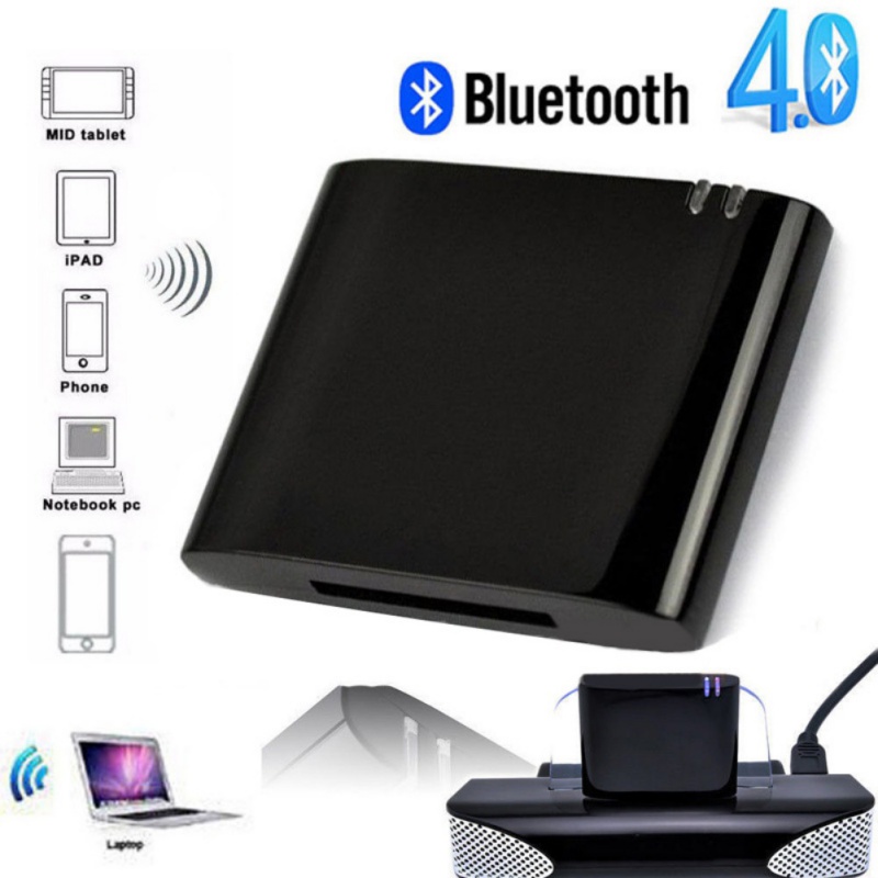 Bluetooth 4.0 Music Receiver Audio Adapter for iPod iPhone 30Pin Dock Speaker