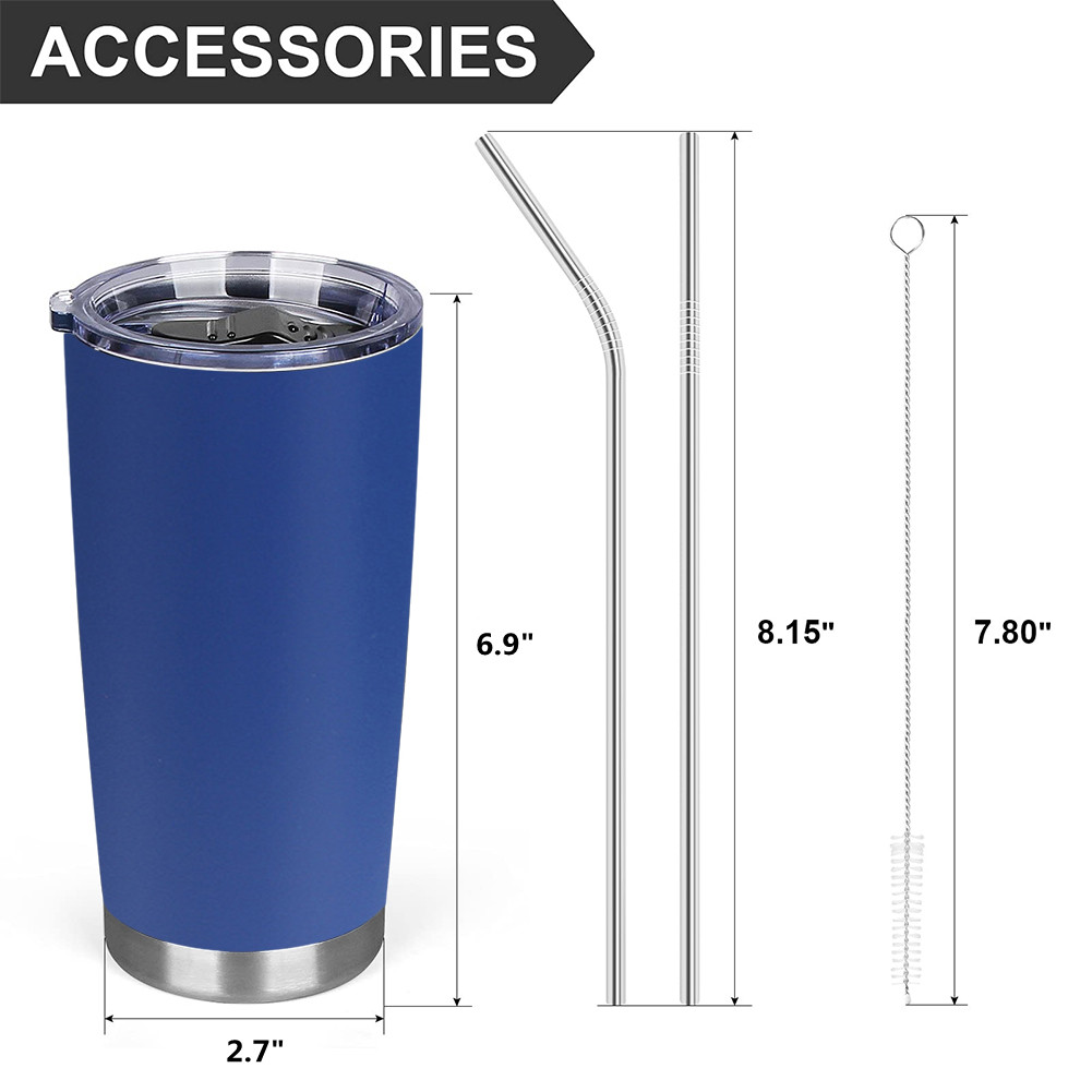 20oz Insulated Coffee Cup Travel Mug Stainless Steel Thermos- Tumbler with Lid
